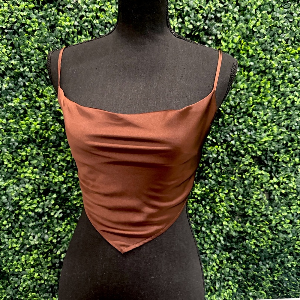 brown crop top